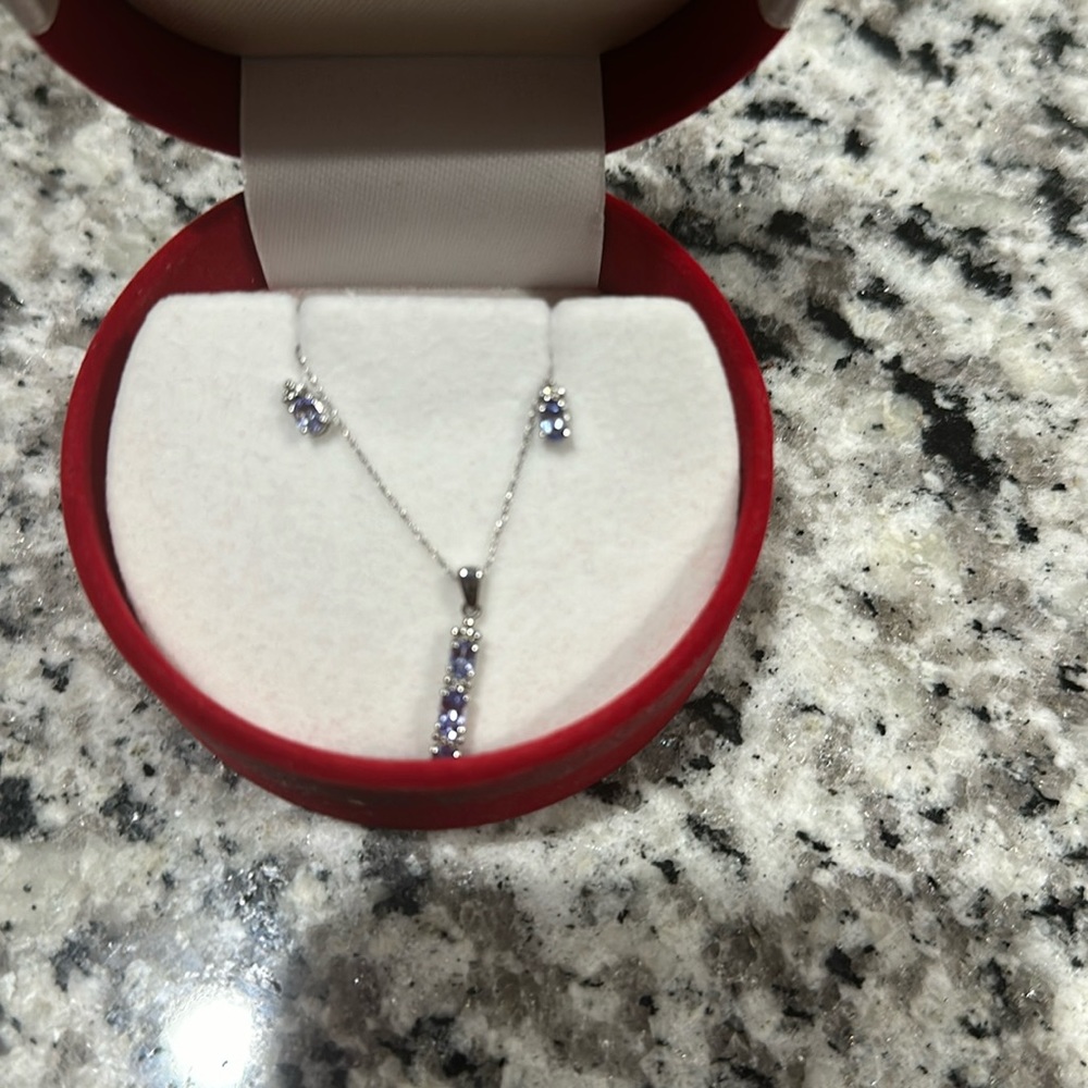 Sterling Silver Necklace, Earrings, and Ring Set